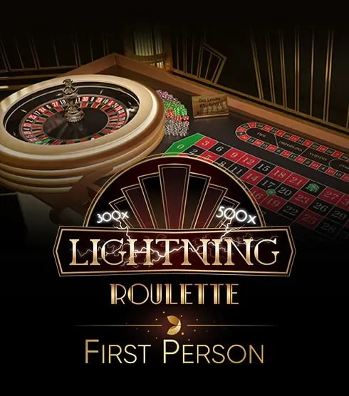 First Person Lightning Roulette slot visual from Evolution available on run4wincasino.vip